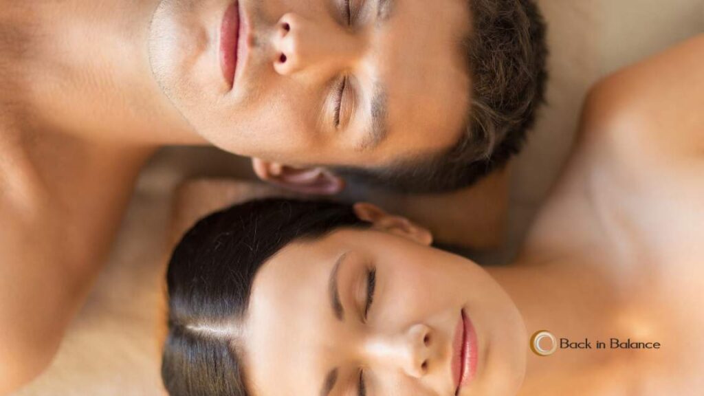 a couple getting ready for massage therapy